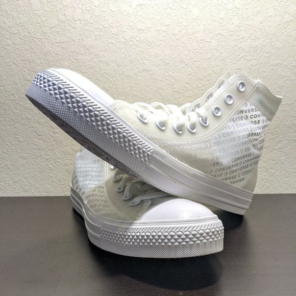 Converse Chuck Taylor All Star High Translucent White Mens SZ 8 165609C NWOB